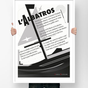 Affiche Poème Poster Littéraire - Charles Baudelaire L'Albatros Illustration Poésie