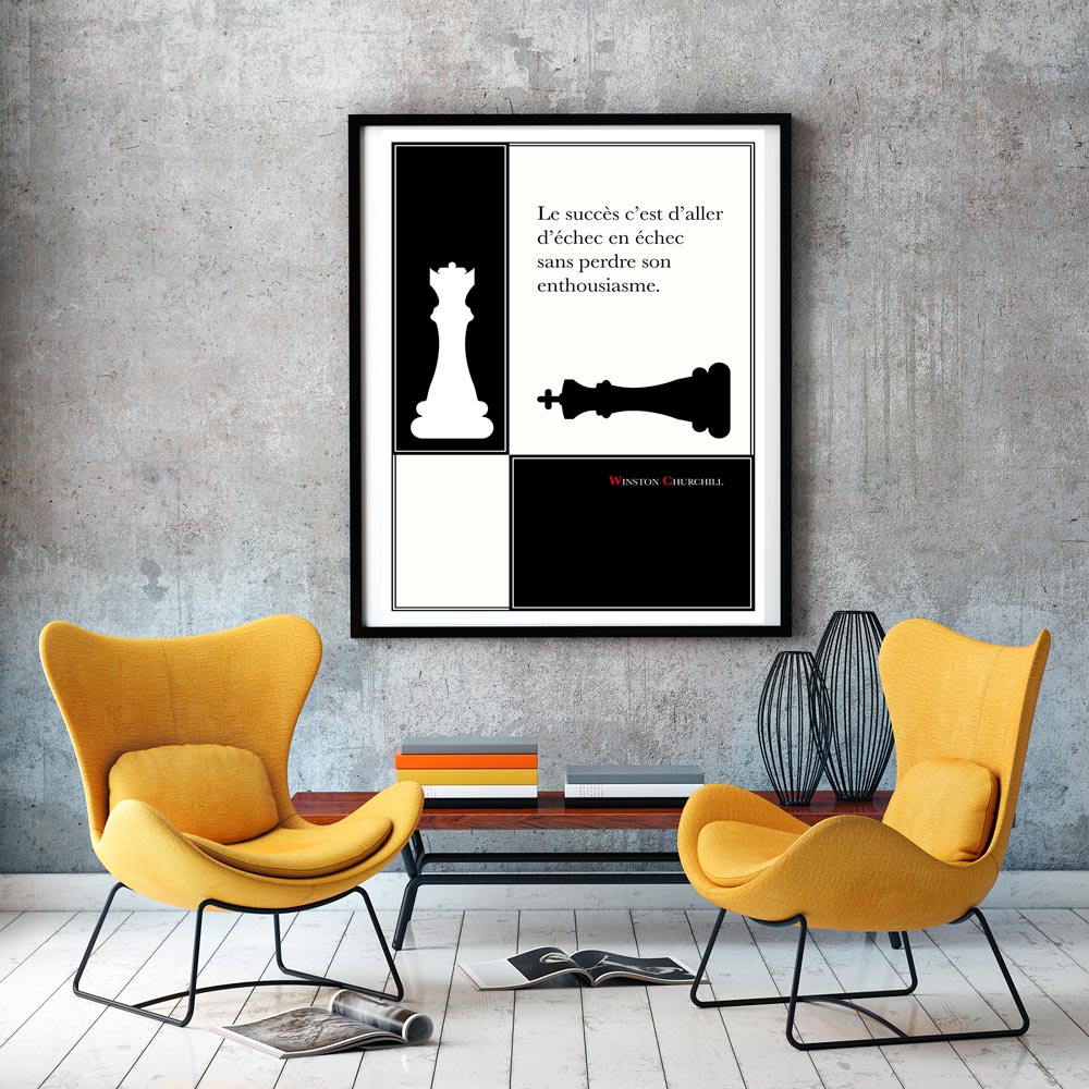 Affiche Citation Winston Churchill Echec Arts Citations