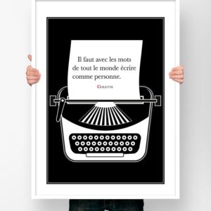 Affiche Citation Poster Littéraire - Colette Mots Ecrire Illustration