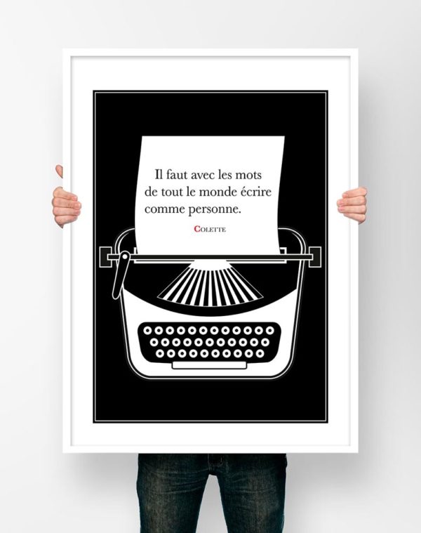 Affiche Citation Poster Littéraire - Colette Mots Ecrire Illustration