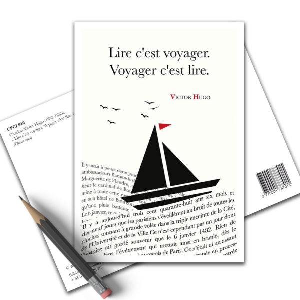 Carte Postale Citation - Victor Hugo Lire C'est Voyager CPCI 010