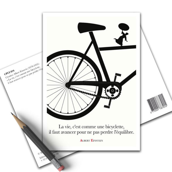Carte Postale Citation - Albert Einstein Vie Bicyclette CPCI 024