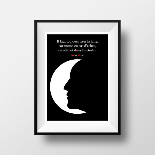Affiche citation wilde viser la lune