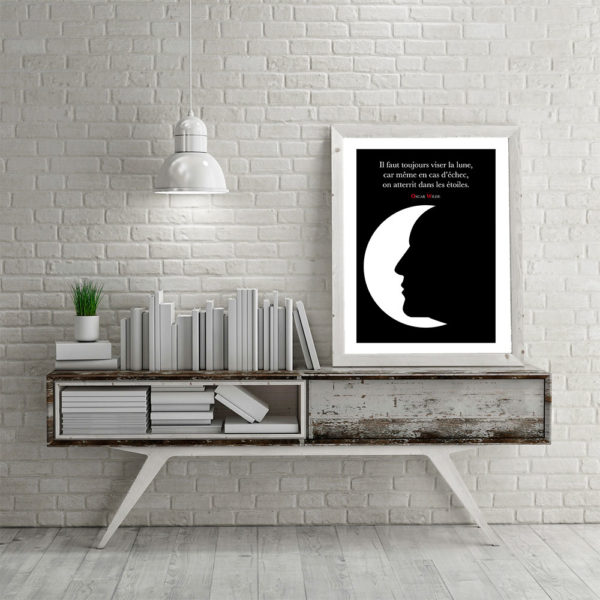 Affiche citation wilde viser la lune