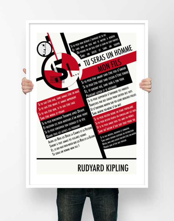 Affiche Poème Poster Littéraire - Rudyard Kipling Si Tu Seras Un Homme Mon Fils Poésie Illustration