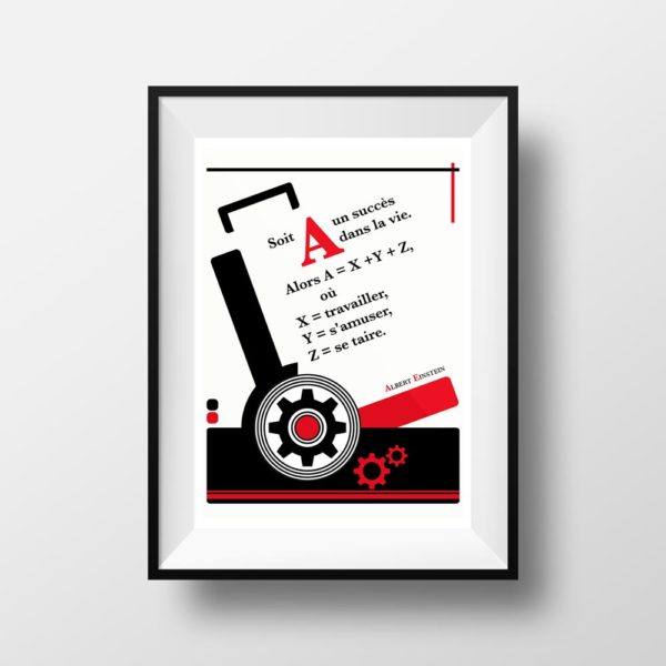 Affiche Citation Poster Littéraire - Albert Einstein Soit A Illustration