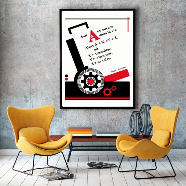 Affiche Citation Poster Littéraire - Albert Einstein Soit A Illustration