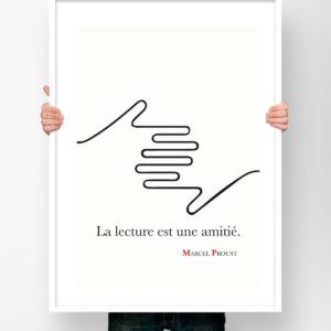 Affiche Citation Poster Littéraire - Marcel Proust la lecture est une amitié