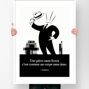 Affiche Citation Poster Littéraire - Cicéron Une Pièce Sans Livres...