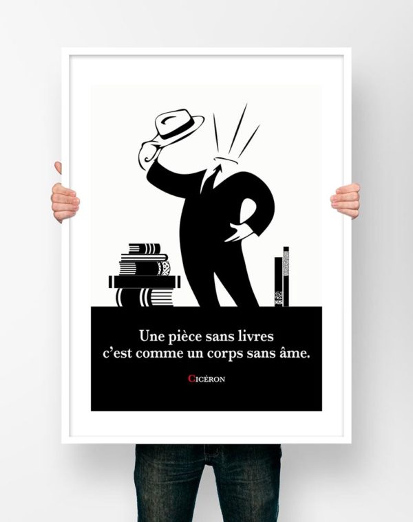 Affiche Citation Poster Littéraire - Cicéron Une Pièce Sans Livres...