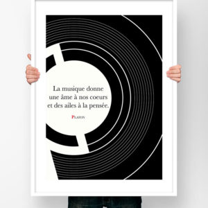 Affiche Citation Poster Littéraire - Platon la Musique Donne une Ame...