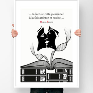 Affiche Citation Poster Littéraire - Marcel Proust... La Lecture cette Jouissance...