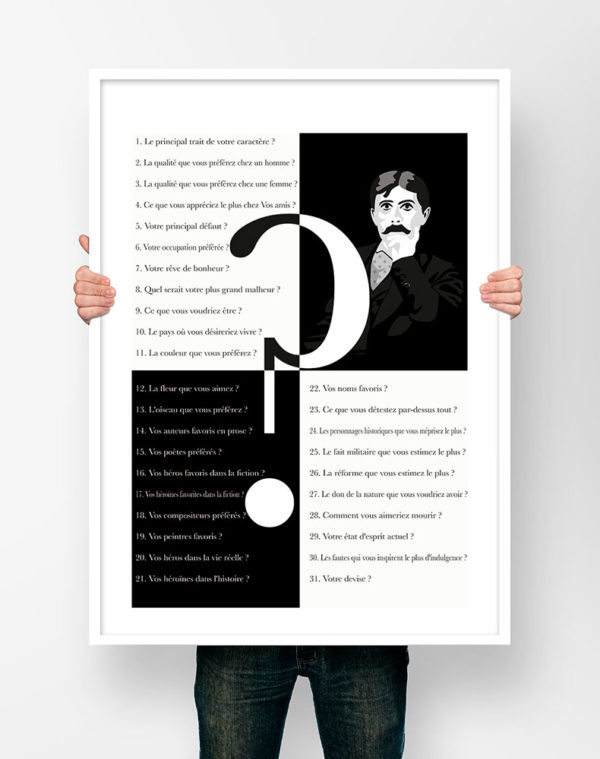 Affiche Poster Littéraire - Questionnaire de Proust