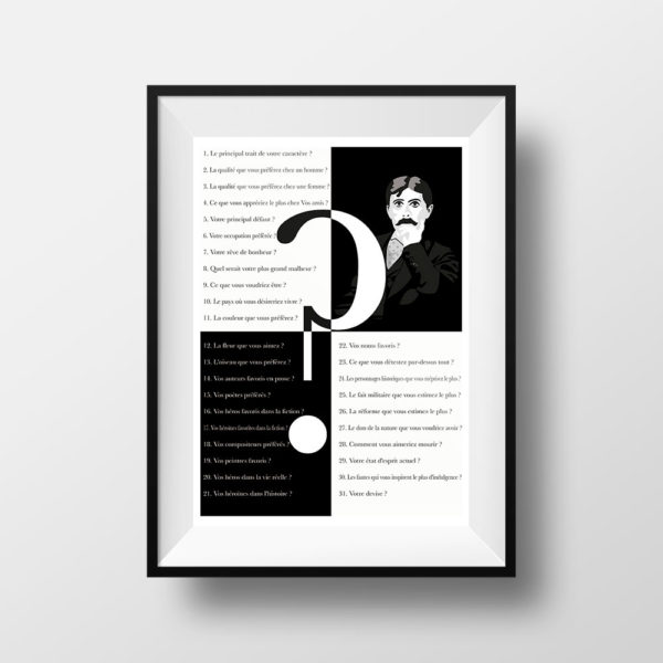 Affiche Poster Littéraire - Questionnaire de Proust