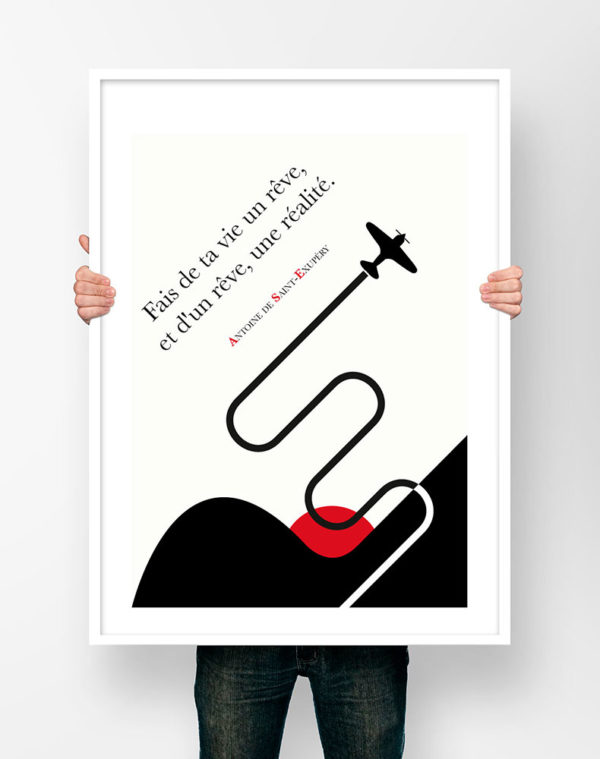 Affiche Citation Poster Littéraire - Antoine de Saint-Exupéry