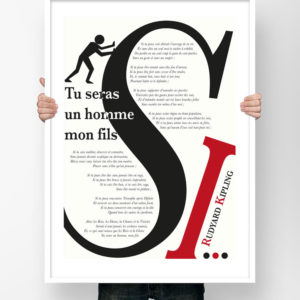 Affiche Poésie Poster Littéraire - Rudyard Kipling Si Tu Seras Un Homme Mon Fils Poème
