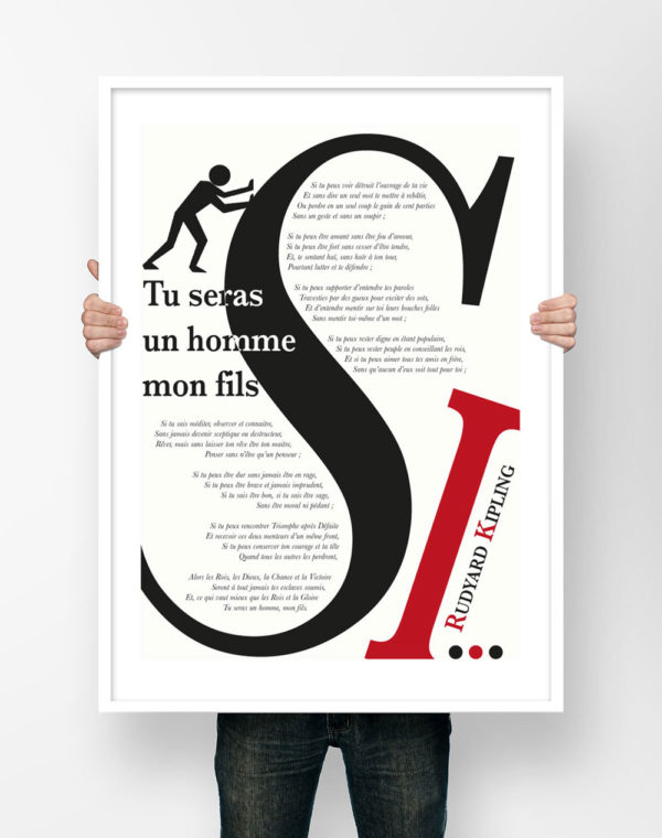 Affiche Poésie Poster Littéraire - Rudyard Kipling Si Tu Seras Un Homme Mon Fils Poème