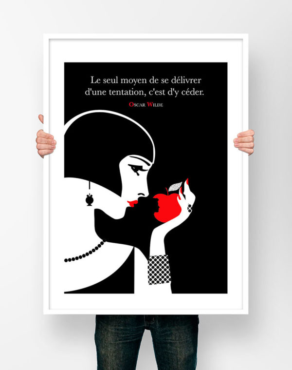 Affiche Citation Poster Littéraire - Oscar Wilde Tentation