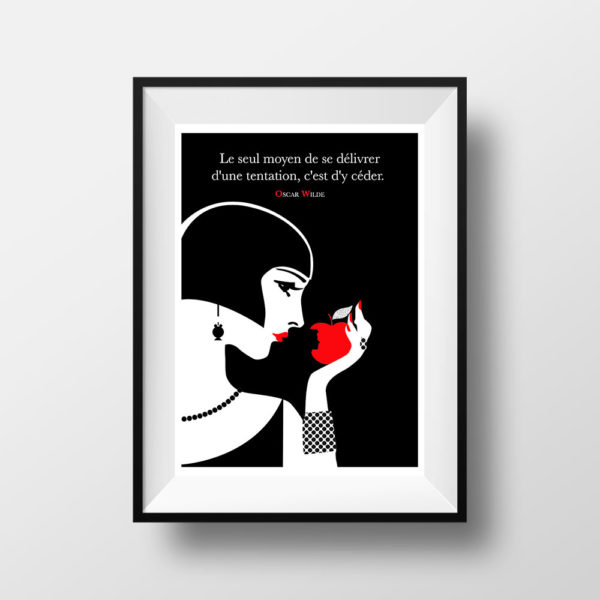 Affiche Citation Poster Littéraire - Oscar Wilde Tentation