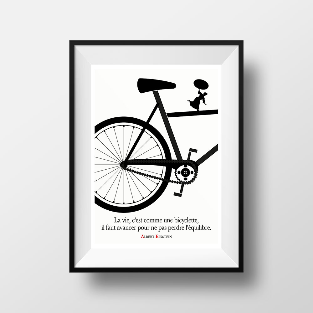 Affiche Citation Albert Einstein Bicyclette Arts Citations