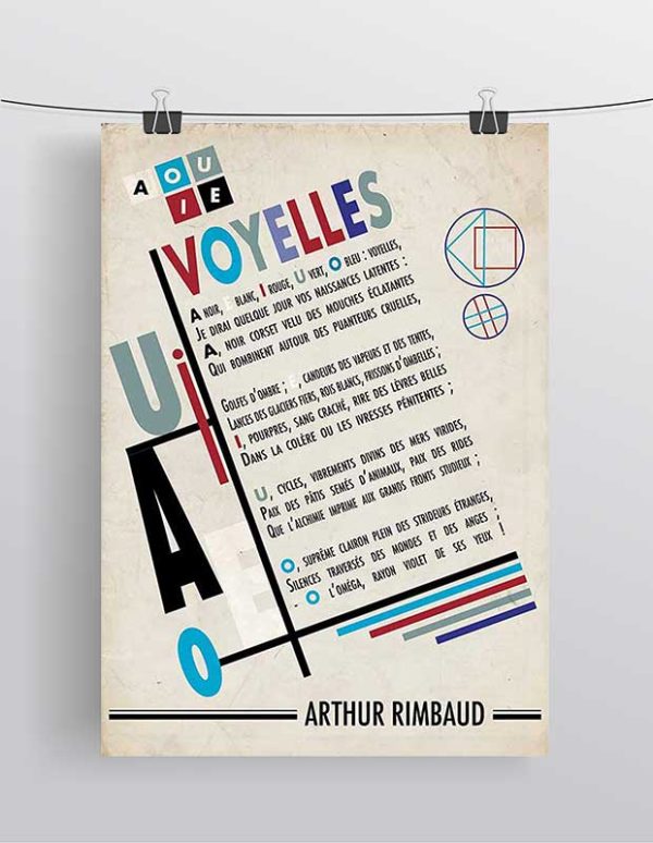 Affiche poeme rimbaud voyelles