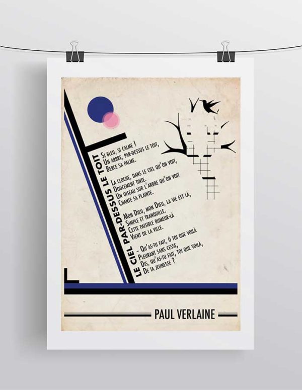 Affiche Paul Verlaine Le Ciel Par-dessus le Toit