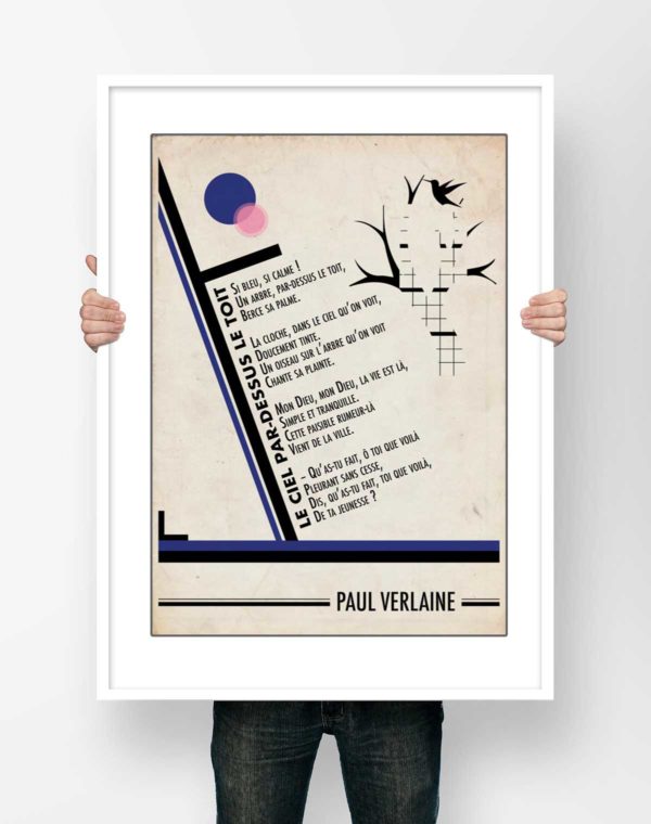 Affiche Paul Verlaine Le Ciel Par-dessus le Toit