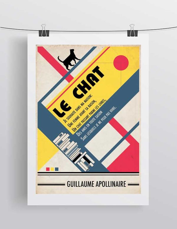 poster apollinaire poesie le chat