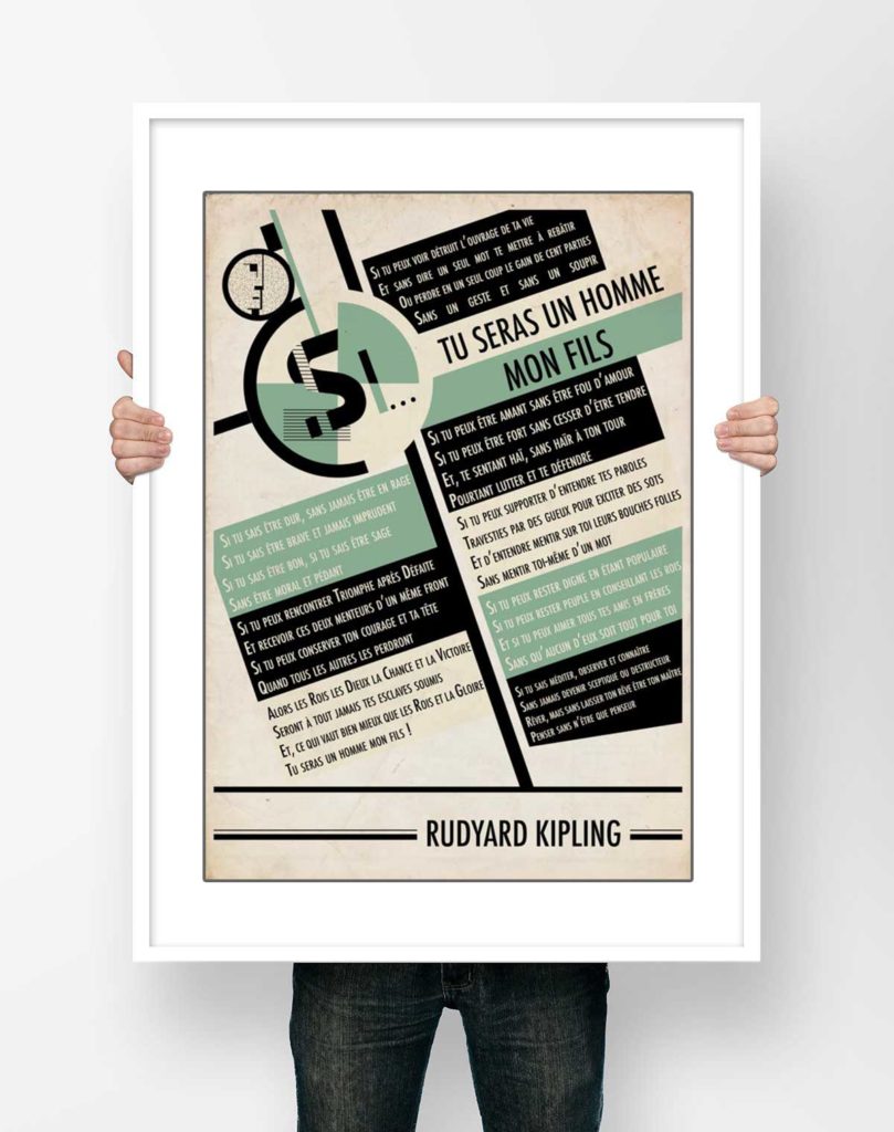Affiche Littérature - Poème Rudyard Kipling Si Tu Seras Un Homme Mon Fils