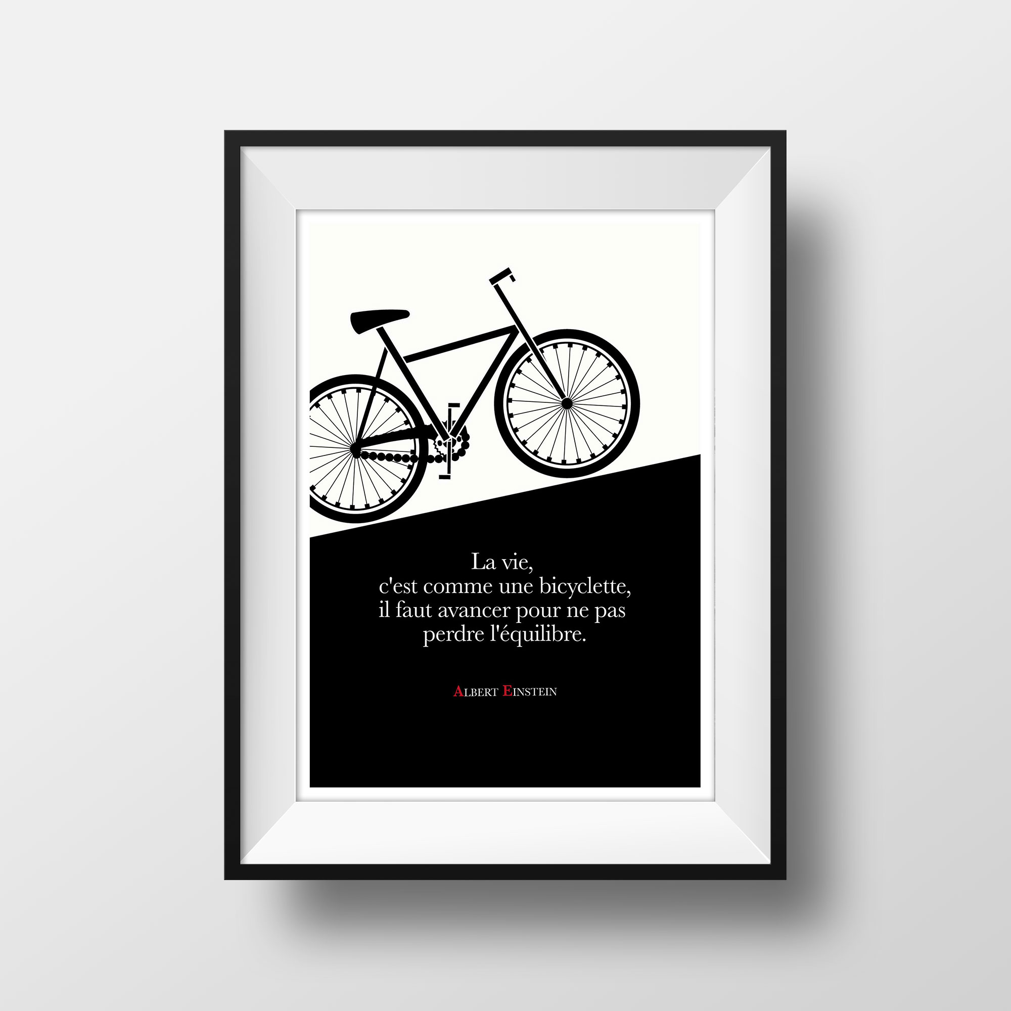 Affiche Citation Albert Einstein Bicyclette Arts Citations