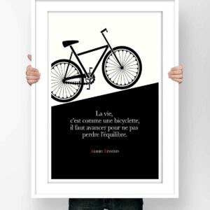 Affiche Citation Albert Einstein la Vie c'est comme une Bicyclette