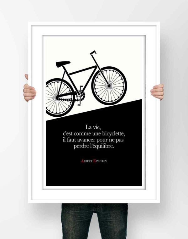 Affiche Citation Albert Einstein la Vie c'est comme une Bicyclette