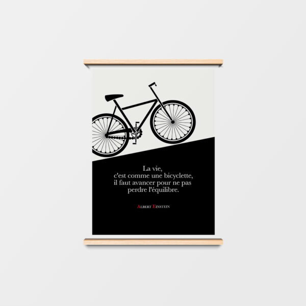 Affiche Citation Albert Einstein la Vie c'est comme une Bicyclette