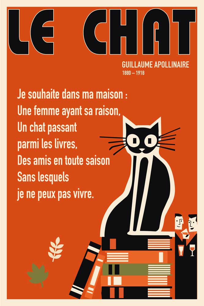 Affiche Le Chat, Apollinaire plein format