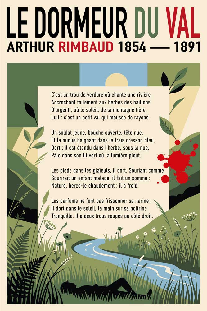 Affiche Le Dormeur du val, Rimbaud plein format